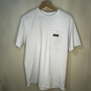 Patagonia Pocket Logo Responsibili-Tee T-Shirt  Men's Small White